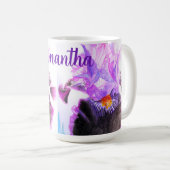 Mug Peinture florale de fleur d'Iris pourpre à l'aquar (Devant droit)