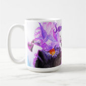 Mug Peinture florale de fleur d'Iris pourpre à l'aquar (Gauche)