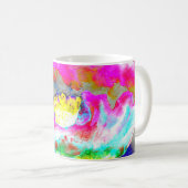 Mug Peinture florale rose sarcelle abstraite élégante (Devant droit)
