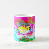 Mug Peinture florale rose sarcelle abstraite élégante (Centre)