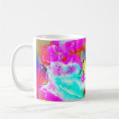 Mug Peinture florale rose sarcelle abstraite élégante (Gauche)
