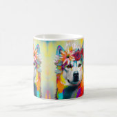 Mug Peinture florale sibérienne Husky (Centre)