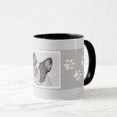 Mug Peinture française de Bulldog (Pied de broche) - A (Devant droit)
