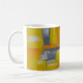 Mug peinture gris jaune blanc abstrait (Gauche)