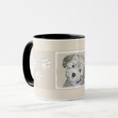 Mug Peinture havanaise de chiot - Beau art original de (Devant gauche)