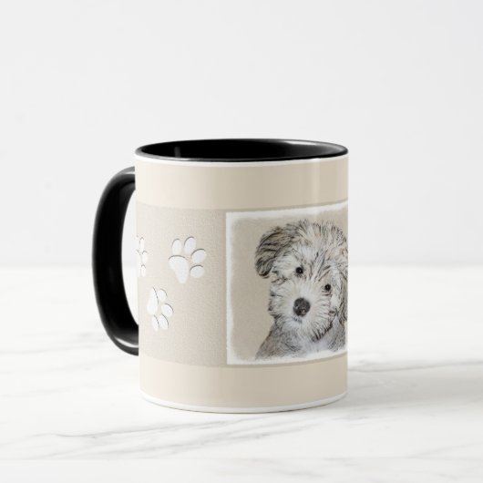 Mug Peinture havanaise de chiot - Beau art original de (Devant gauche)