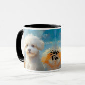 Mug Peinture impressionniste de chien Bichon Frise (Devant gauche)