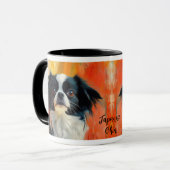 Mug Peinture impressionniste de chien chinois japonais (Devant gauche)
