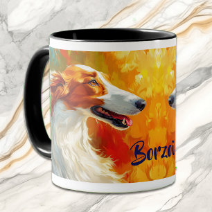 Mug Peinture impressionniste de Chien de Borzoi
