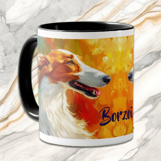 Mug Peinture impressionniste de Chien de Borzoi