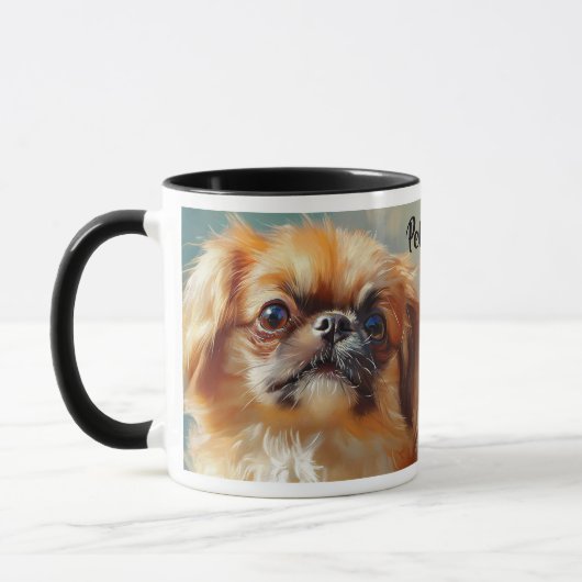 Mug Peinture impressionniste de chien de Pekingese (Gauche)