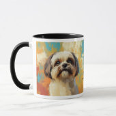 Mug Peinture impressionniste de chien Lhasa Apso (Gauche)