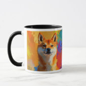 Mug Peinture impressionniste de chien Shiba Inu (Gauche)