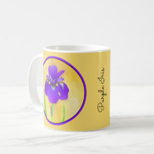 Mug Peinture Iris à pois pourpre - Chien original mign
