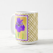 Mug Peinture Iris à pois pourpre - Chien original mign (Devant gauche)