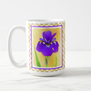 Mug Peinture Iris à pois pourpre - Chien original mign