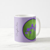 Mug Peinture Iris Violet - Art Fleur Originale (Devant droit)
