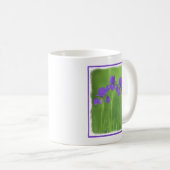 Mug Peinture Iris Violet - Art Fleur Originale (Devant droit)