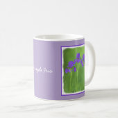 Mug Peinture Iris Violet - Art Fleur Originale (Devant droit)