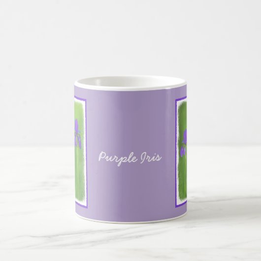 Mug Peinture Iris Violet - Art Fleur Originale (Centre)