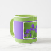 Mug Peinture Iris Violet - Art Fleur Originale (Devant gauche)