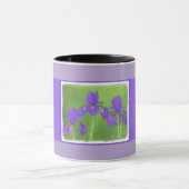 Mug Peinture Iris Violet - Art Fleur Originale (Centre)
