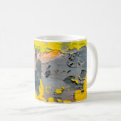 Mug Peinture jaune, rouge et verte (Devant droit)