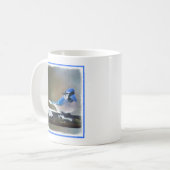 Mug Peinture Jay Bleu - Art Oiseau Original (Devant gauche)