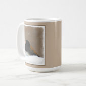 Mug Peinture Junco foncée - Art original pour oiseaux (Devant gauche)