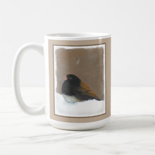 Mug Peinture Junco foncée - Art original pour oiseaux (Gauche)