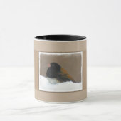 Mug Peinture Junco foncée - Art original pour oiseaux (Centre)