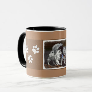 Mug Peinture Keeshond Playtime - Jolie art original ch