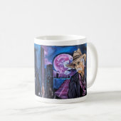 Mug Peinture Lune Néon par Alfred Fox (Devant droit)