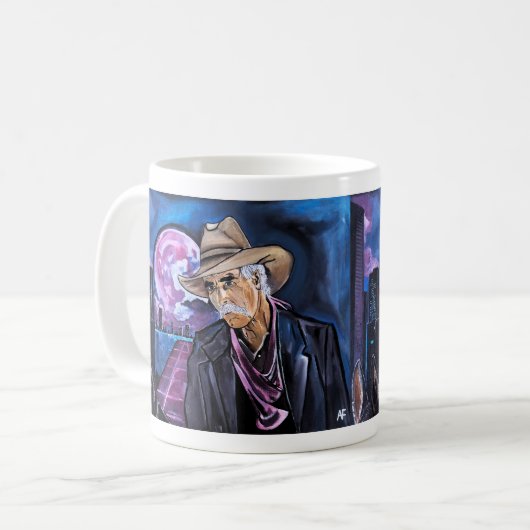 Mug Peinture Lune Néon par Alfred Fox (Devant gauche)