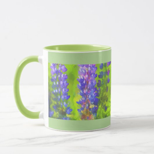 Mug Peinture Lupine - Art Fleur Original (Gauche)