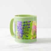 Mug Peinture Lupine - Art Fleur Original (Devant gauche)