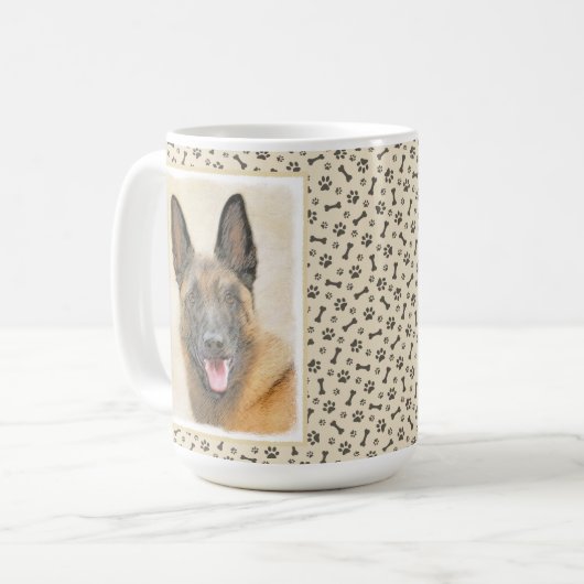 Mug Peinture malinoise belge - Beau art original de ch (Devant gauche)