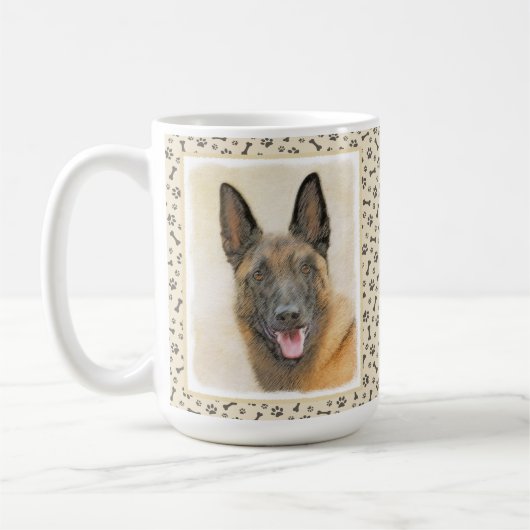 Mug Peinture malinoise belge - Beau art original de ch (Gauche)