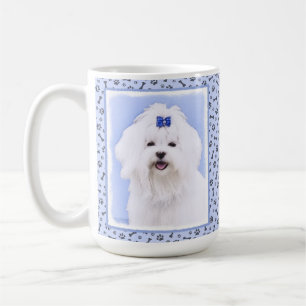 Mug Peinture maltaise - Joli art original pour chien