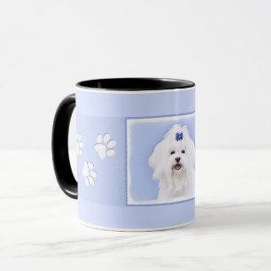 Mug Peinture maltaise - Joli art original pour chien
