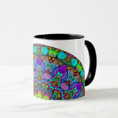 Mug Peinture manuelle Mandala Cadran d'horloge 4 (Devant droit)