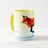 Mug Peinture mignonne d'un Renard Rouge. Commandez dès (Devant gauche)