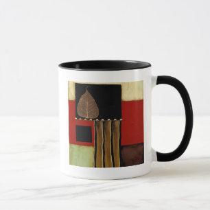Mug Peinture multicolore de panneau avec la feuille