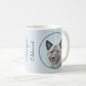 Mug Peinture norvégienne Elkhound - Art original Chien (Devant droit)