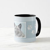 Mug Peinture norvégienne Elkhound - Art original Chien (Devant droit)
