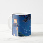 Mug Peinture numérique d'un phare au clair de lune (Devant gauche)