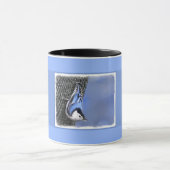 Mug Peinture Nuthatch à poitrine blanche Art original (Centre)