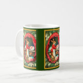 Mug Peinture Oeufs de Pâques Rouge Vintage Pâques (Devant gauche)