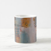 Mug Peinture orange, blanche et turquoise abstraite (Centre)