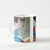 Mug peinture originale d'aquarelle japonaise Geisha (Devant gauche)